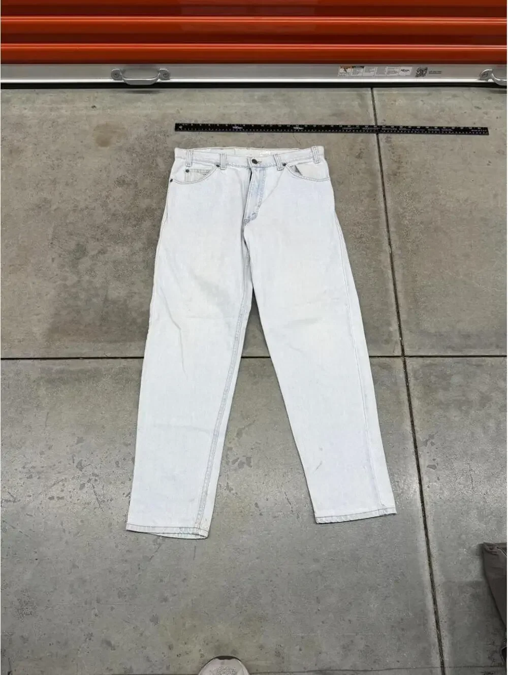 vintage levis 550 made in usa faded blue relaxed baggy fit jeans size 34 x 30